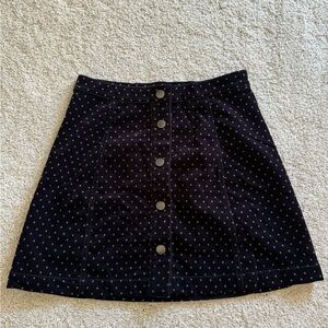 Black Button-Front Skirt